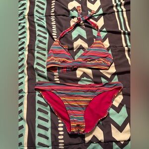 Old Navy Multicolor Striped Bikini